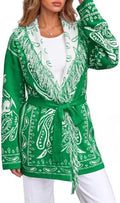 Saodimallsu Womens Fall Tassel Shawl Collar Cardigan Paisley Wrap Sweaters by Saodimallsu