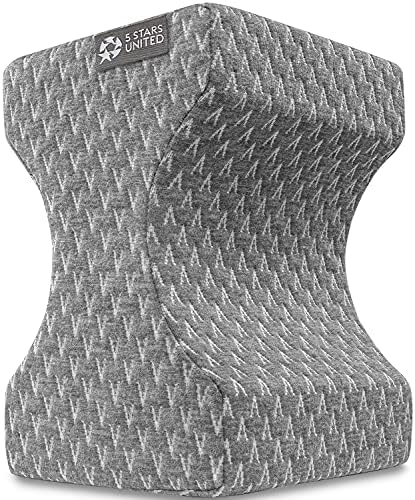 5 STARS UNITED Knee Pillow for Side Sleepers - Hip Pain Relief, Memory Foam Leg Cushion for Side Sleeping - Between Legs Pillow for Sciatica & Lower Back Pain, Gray - Image 4