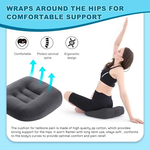 Office Chair Cushions for Back and Butt, Ergonomic Chair/Seat Cushion for Long Sitting, Sitting Pillow for Automobile, Wheelchair, Computer,Office Chair Hip Support Grey - Image 3