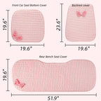 Pink Car Back Seat Cover Protectors with Cute Bowknot, Car Rear Bench Cover - Image 2