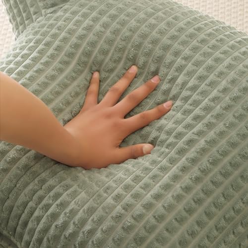 Reading Pillow with Arms for Bed Sitting,Green Flannel - Image 5