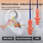 Silicone Corded Ear Plugs, 100 Pairs, SNR 32dB, Orange - Image 2