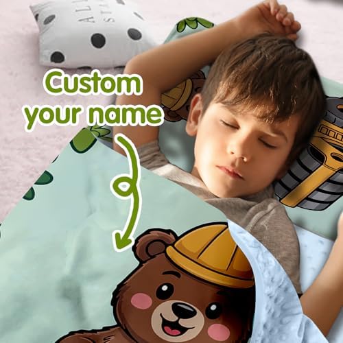 Personalized Toddler Nap Mat for Preschool, Custom Kids Nap Mat with Name, Extra Soft Preschool Nap Mat with Pillow & Blanket, Roll Up Daycare Sleeping Mat for Kids Boys - Image 2