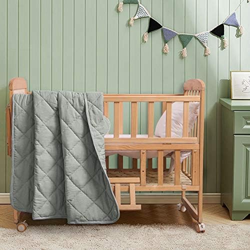 FLXXIE 43x60 Inch Down Alternative Toddler Comforter, Somke Grey - Image 6