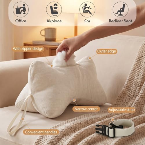 AceOrbit Dog Bone Shaped Travel Neck Pillow with Removable Cover,Beige - Image 4