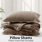 King Quilt Set Bedspread Coverlet Bedding Leaf Beige 106"x96" - Image 6