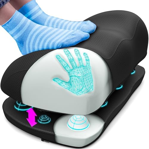 Everlasting Comfort Adjustable Cloud Foot Rest for Under Desk at Work with Pressure Point Nodes - Comfortable Memory Foam Office Foot Stool & Desk Pillow, Gaming & Home Accessories by EverlastingComfort