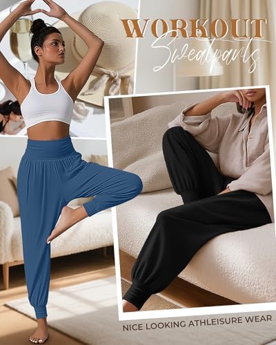 Ficerd 3 Pack Women's Joggers Loose Yoga Pants with Pockets - Image 4