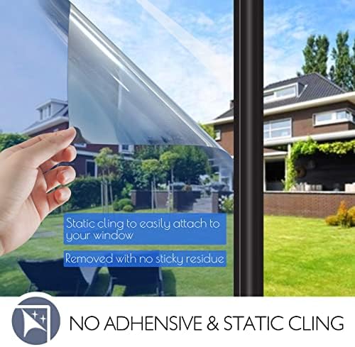 HIDBEA One Way Privacy Window Film,Heat Blocking, Blue,35.4in x 16.4ft - Image 5