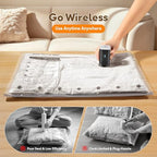 Vacuum Storage Bags 15Pack S-L, Reusable Compression Bags with Upgraded Electric Pump, 90% More Space Saving, Moisture Dust Proof for Travel Home Closet Bedding Clothes Storage - Image 5