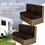 ANARACHON Leather Look RV Dinette Cushion Covers, Stretch Camper Cushion Slipcovers for Travel Trailer Couch RV Booth Seat(2 Backrest Cover & 2 Bench Cover,02 Coffee Brown) - Image 4