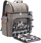 Picnic Backpack for 4, Insulated Cooler Bag with Blanket, BrushedKhaki by TwentyNext