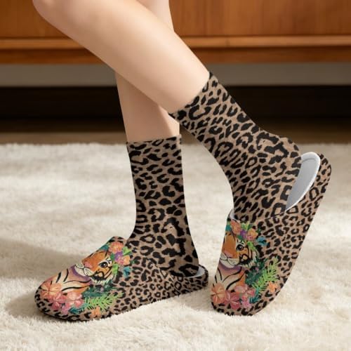Fuzzy Slipper and Socks Set for Women Silent Sole Fuzzy Slipper - Image 2