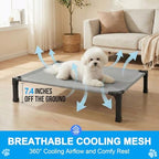 Elevated Dog Bed Raised Cooling Dog Cot for Small Dogs, Portable Indoor & Outdoor Pet Bed with No-Slip Feets Breathable Mesh Pet Bed for Camping Outdoor - Image 2