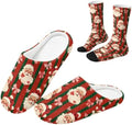 Jeiento Winter Fuzzy Slipper and Crew Socks for Women,Adult Slip-on Close Toe House Slipper,Flat Comfort home Slides by Jeiento