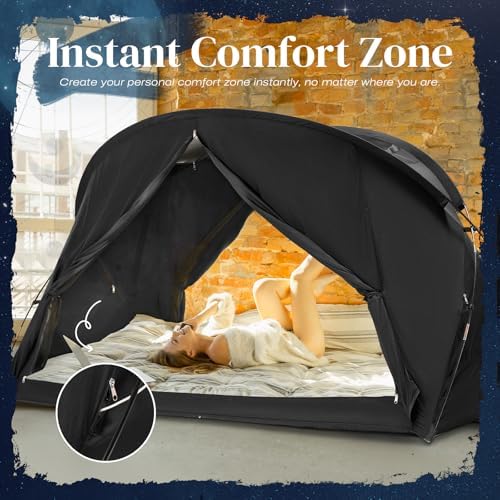 uniHimal Bed Tent Canopy, Queen, Blackout Portable Sleep Tent - Image 5