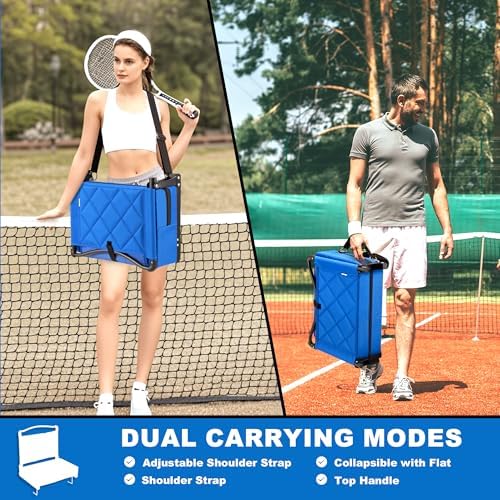 Stadium Seats with Back Support and Cushion Thick Padded Bleacher Chairs with Shoulder Strap, Portable Folding Stadium Seat Chairs for Bleachers Include Cup Holder and Side Pocket (Blue, 2pcs) - Image 6