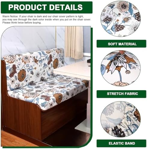 CRFATOP RV Dinette Cushion Covers Soft 4pc Camper Booth Seat Slipcover,37 - Image 2