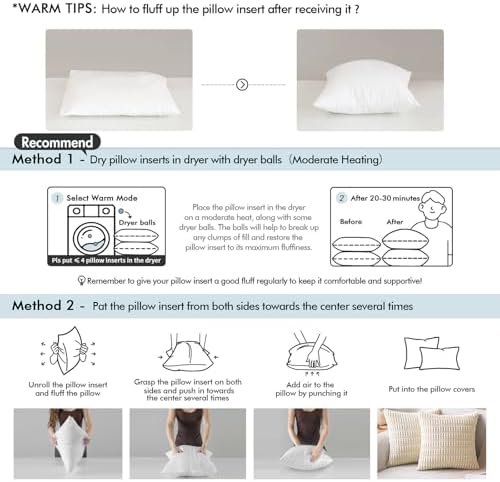 MIULEE 24x24 Euro Pillow Inserts 4 Pack, Throw Pillows for Couch Bed - Image 6