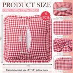 Boao Extra Large Picnic Blanket, 98" x 78" Red Gingham Picnic Blanket Set - Image 3