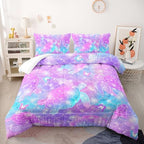 Nttopship Pink Dream Turtle Comforter Set - Twin Size, Kids Bedding with Sparkling Fish Scale Theme, All Season Comforter and 2 Pillowcases - Image 2