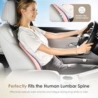 Upgrade Large Car Seat Cushion and Lumbar Support Pillow, Ergonomic Memory Foam Driving Seat Cushion for Back & Sciatica Pain Relief, Non-Slip Washable Seat Cushion for Car, Driver, Office-Pink - Image 5