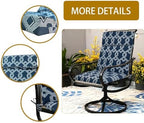 High Back Outdoor Chair Cushions 2 pcs, Water Proof Chaise Lounge Chair Cushions, Chairs Pads Stain Resistant for Camping Beach Picnic Travel Patio(A-Blue Stripes,45 x107 x 5cm) - Image 3