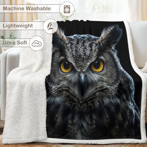 Owl Sherpa Blanket Animal Print Throw Blanket for Men and Women Soft Warm Cozy 50x60 Inches Wisdom Design Bedroom Couch Study Room Decor Gift for Birthday Housewarming Anniversary - Image 6
