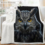 Owl Sherpa Blanket Animal Print Throw Blanket for Men and Women Soft Warm Cozy 60x80 Inches Wisdom Design Bedroom Couch Study Room Decor Gift for Birthday Housewarming Anniversary - Image 6
