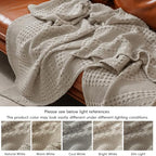 PHF Lightweight 100% Cotton Waffle Blanket for Bed, Twin XL, Pearl Gray - Image 6