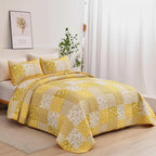 Mybedsoul Yellow Boho Quilt Set Full Size, Patchwork Quilt Bedding Set - Image 2