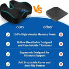CushyOasis Seat Cushion, Gel Memory Foam Office Chair Cushions, (Black) - Image 4