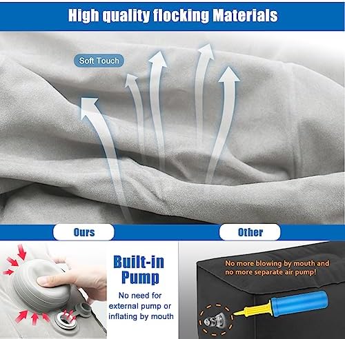 2 Pack Inflatable Foot Rest for Air Travel,Airplane Travel Foot Rest Adjustable Height,Car/Airplane,Footrest Pillow with Pump for Office,Airplane,Train,Cars,Home - Image 3