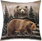 Feelyou Bear Deer Throw Pillow Covers Soft 18" x 18" - Image 5