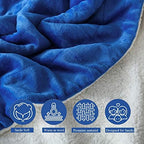 NANPIPER Bed Blanket Reversible Sherpa Flannel Blanket Super Soft Fuzzy Plush Fleece Microfiber (90"x90" Princess Blue) Queen - Image 4