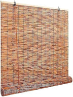 Bamboo Blinds for Indoor Windows, Reed Roller Shades, Cordless Privacy Blind Screen for Door Patio, Natural Protective Curtains, Light Filtering Roman Shades Style, Cocoa(64" W X 48" H) by Unknown