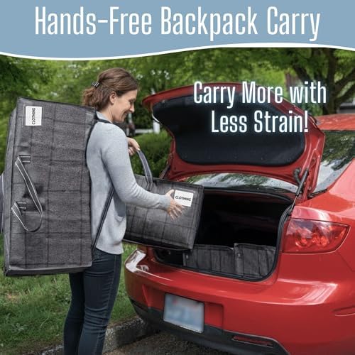 VENO 4 Pack Heavy Duty Moving Bags with Backpack Straps, Zippers & Handles, Extra Large Packing Bags for College Dorm Essentials, Moving Supplies Alternative to Cardboard Moving Boxes - Image 4