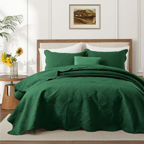 King Quilt Set Bedspread Coverlet Bedding Floral Emerald 106"x96" by IRImperialRooms