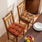 vctops 2 Pack Boho Paisley Chair Cushions with Ties Patchwork U-Shaped Soft Cozy Cotton Linen Chair Pads Non Slip Seat Cushions for Indoor Dining Room and Kitchen Chairs (Tan,16"x16") - Image 5