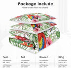 WeCozy Full Comforter Set, 3 Pieces Tropical Hibiscus Bedding, All Season - Image 6
