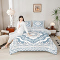 Erosebridal Light Blue White Floral King Comforter Set - Vintage Flower Bedding Set for Kids Adults | Boho Aesthetic Flowers Quilt | Farmhouse Cottage Bedroom Decor with 2 Pillowcases by Erosebridal