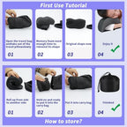 3-in-1 Memory Foam Travel Neck Pillow – Adjustable, Machine Washable & Portable for Airplane, Car, Office – Converts to Scarf & Eye Mask – Ultimate Neck Support for Long Flights - Image 6