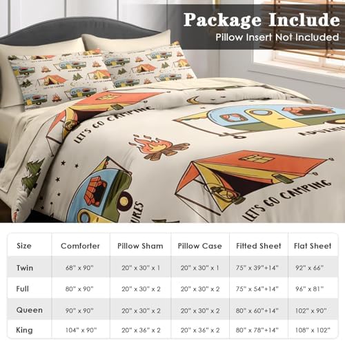 Pamnest Full Comforter Set with Sheets, 7 Pieces Summer Camp Bedding - Image 6
