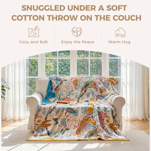 LUTBM Boho Throw Blanket for Bed 60"x80", All Season Cotton Couch Blankets - Image 4