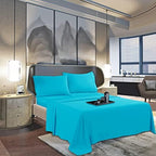 Mocassi Full Sheet Set - Luxury Hotel 1800 Premier Bedding Sheets & Pillowcases - Ultra Soft Breathable & Cooling Bed Sheets - Deep Pocket - Wrinkle Resistant - 4 Piece Set - Full, Teal - Image 3