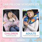 Kids Travel Pillow for Ages 6+ Dinosaur Blue, H-Shaped Head & Neck Support - Image 2
