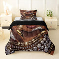 Erosebridal Black Woman Comforter Set African American Toddler Bedding Set for Teens Adult Afro Black Female Duvet Insert Glitter Artwork Magical Bed Set Room Decor (1 Comforter, 1 Pillowcase) by Erosebridal