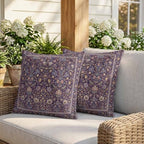 24x24 Pillow Covers Set of 2, Vintage Purple Floral Boho Square Throw Pillow Covers for Couch/Sofa/Living Room, Retro Ethnic Tribe Abstract Art Decorative Soft Pillowcases for Couch Throw Pillows - Image 4