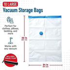 Spacesaver Vacuum Storage Bags with Hand Pump, Large, 10 Pack - Image 3