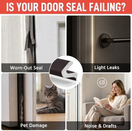 Litaibai 60 ft Kerf Weather Stripping Door Seal for Exterior Doors, Brown - Image 5
